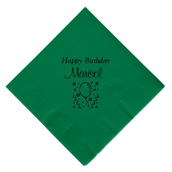 Personalized Beverage Napkin - Birthday / 50 Napkins