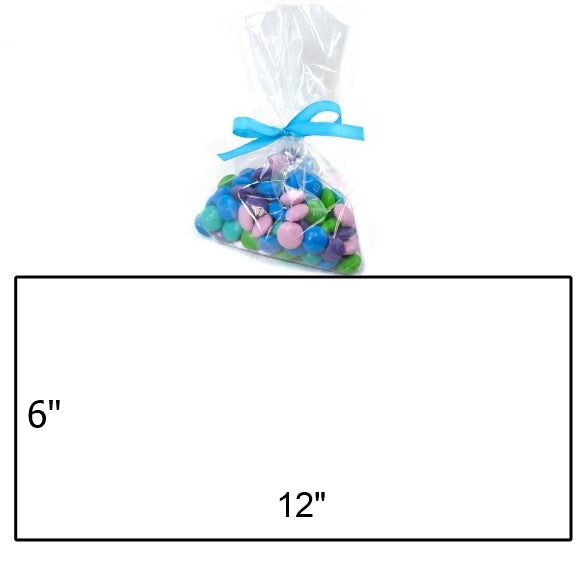 Clear 1.5mil Polypropylene 'Cellophane' Favor Treat Bags 6 x 12" / 50 Bags