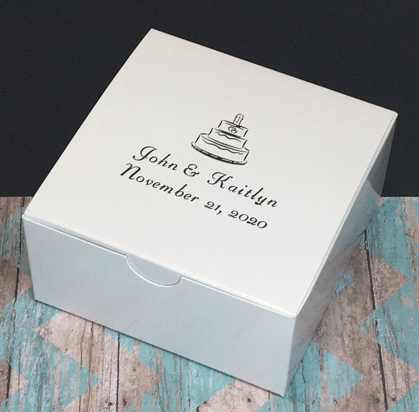 Personalized Favor Box 4 x 4 x 2" / 25 Boxes
