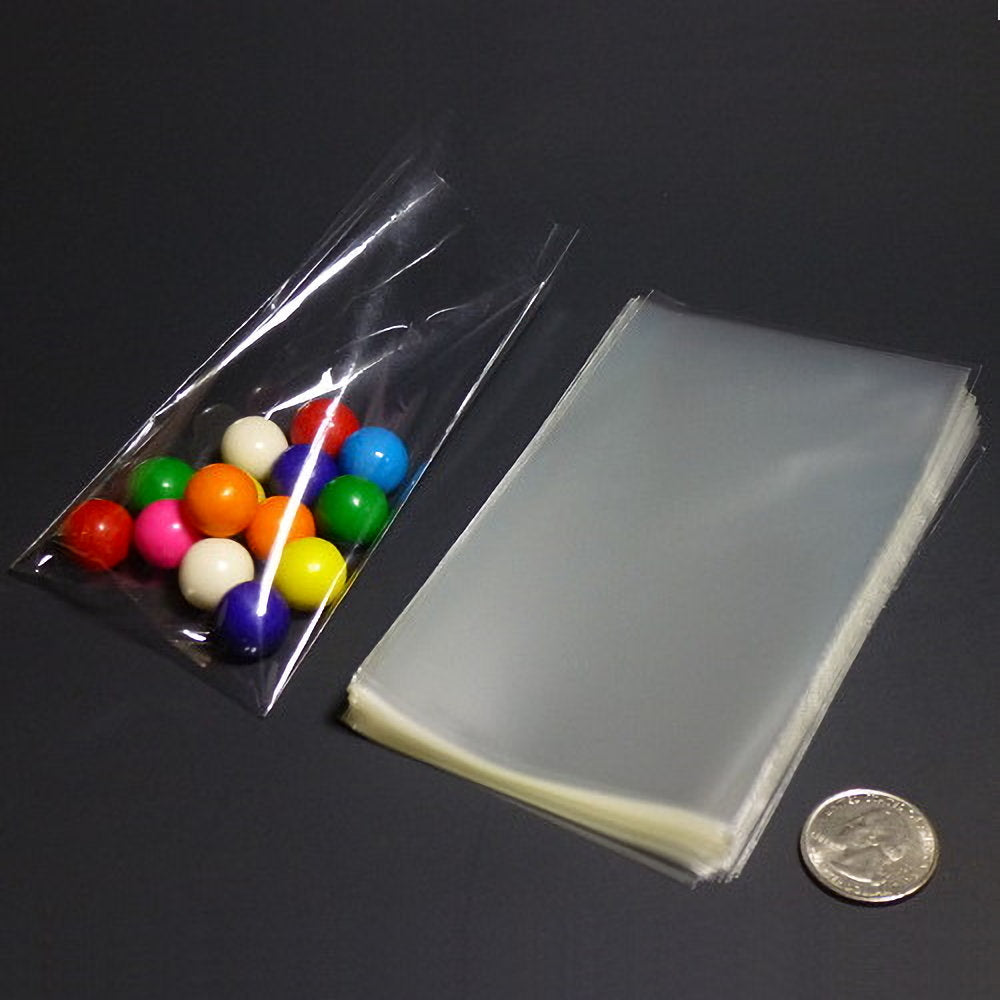 Clear 1.5mil Polypropylene 'Cellophane' Favor Treat Bags 3 x 5" / 50 Bags