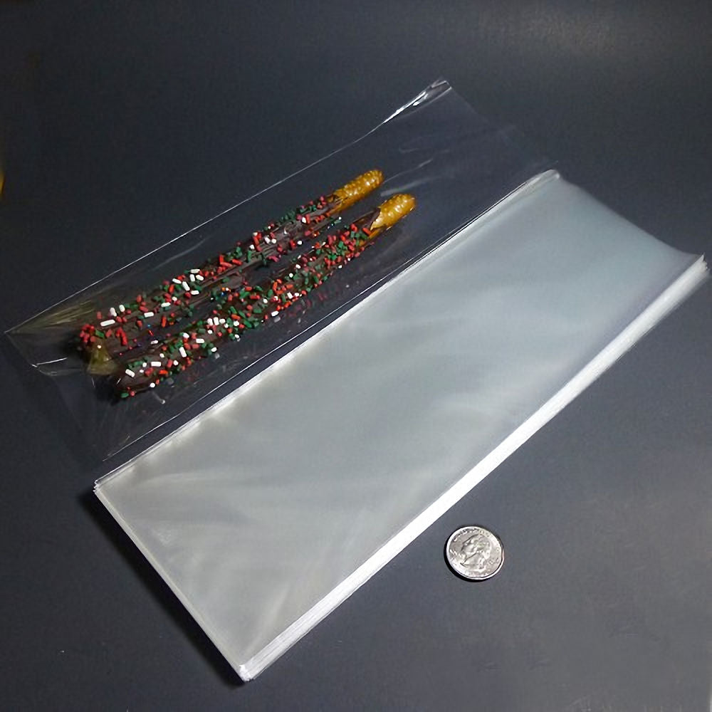Clear 1.5mil Polypropylene 'Cellophane' Favor Treat Bags 4 x 12" / 50 Bags