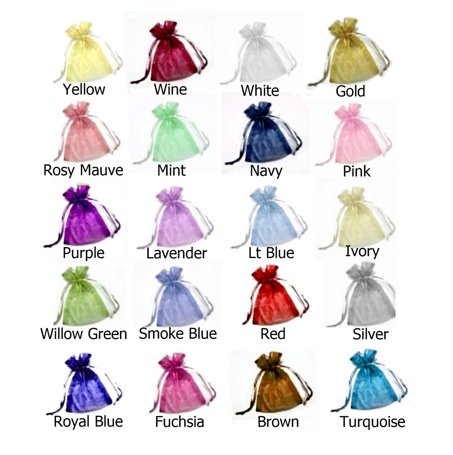 Organza Pouches 4 x 5" / Pack of 12