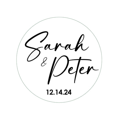 50 Personalized Custom Wedding Sticker Labels - 2" White / Round