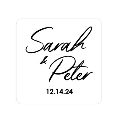 50 Personalized Custom Wedding Sticker Labels - 2" White / Square