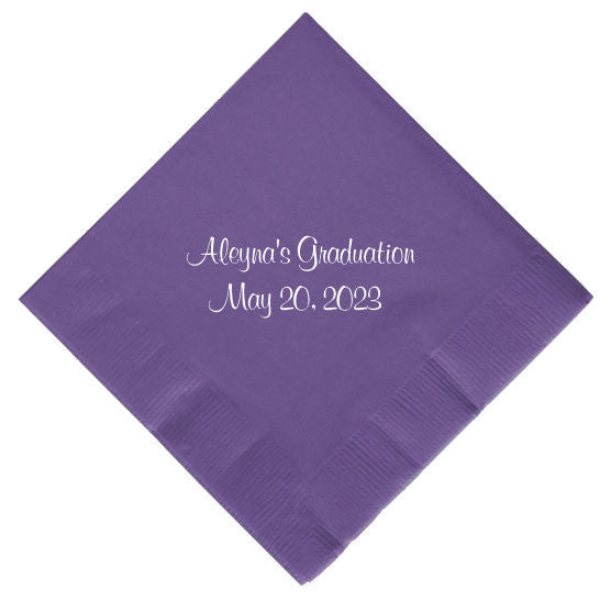 Personalized Beverage Napkin - 2 Lines 30pt Text / 50 Napkins