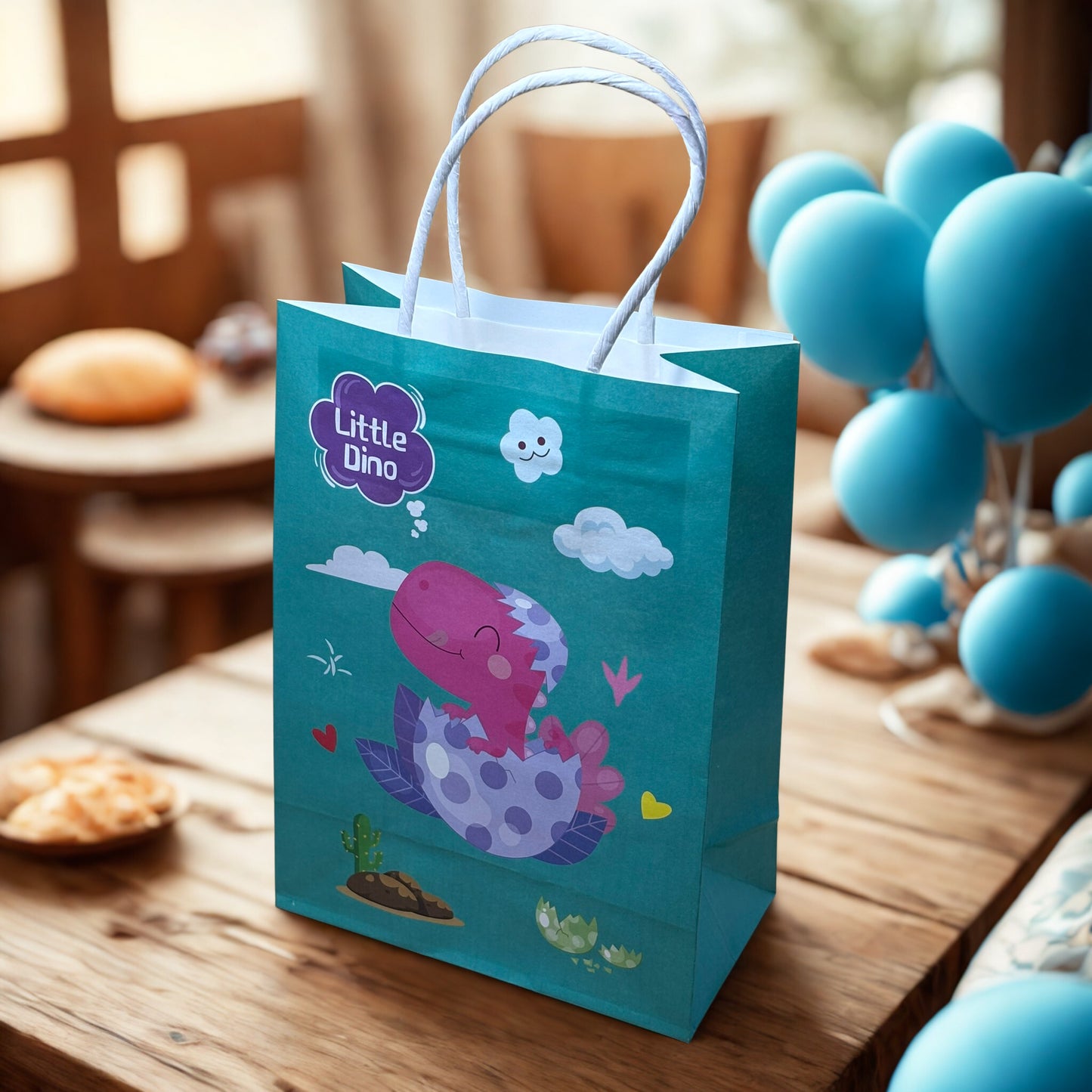 Paper Gift Bag w/Handles - Little Dinosaur