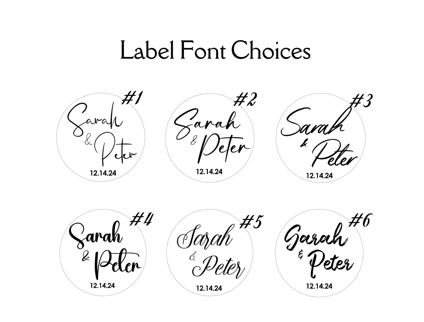 50 Personalized Custom Wedding Sticker Labels - 2" White / Round