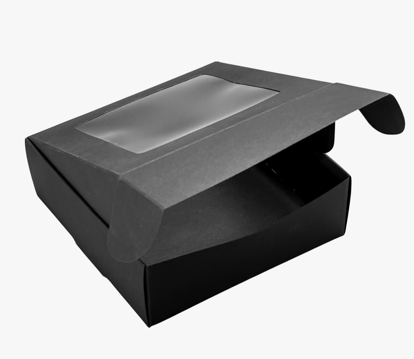 Black Window Favor Box 5 x 5 x 1-3/4" - 10 Boxes