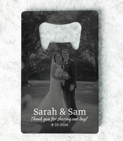Laser Engraved Card Sized Bottle Opener / Black