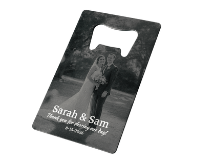 Laser Engraved Card Sized Bottle Opener / Black