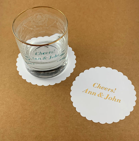 Personalized Paper Drink Coasters 4" Round - Budgetboard