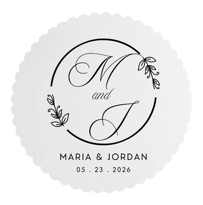 Personalized Paper Drink Coasters 4" Round - Initials