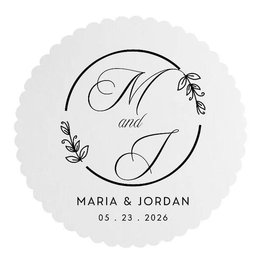 Personalized Paper Drink Coasters 4" Round - Initials