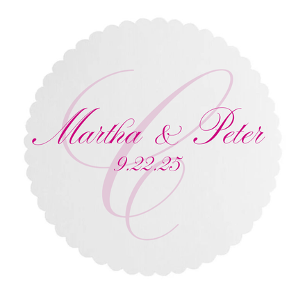 Personalized Paper Drink Coasters 4" Round - Monogram