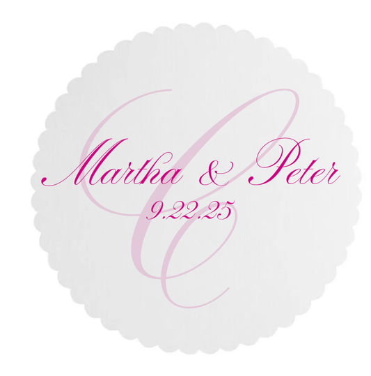 Personalized Paper Drink Coasters 4" Round - Monogram